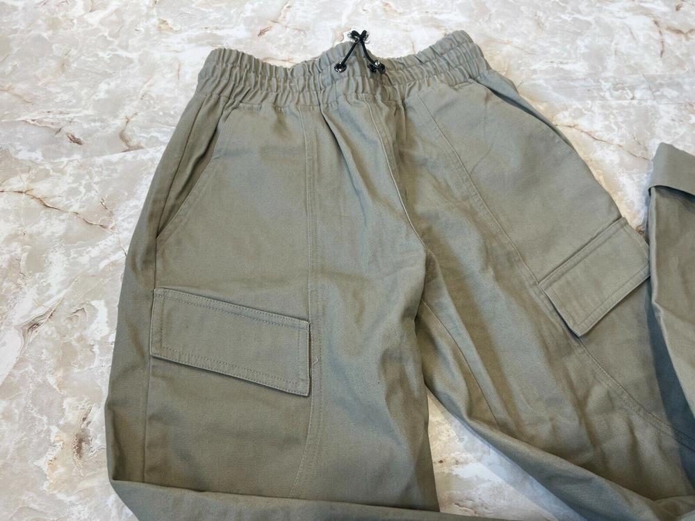 urban outfitters grey beige cargo pant trouser elastic waistband worn once Sz XS - Picture 2 of 7